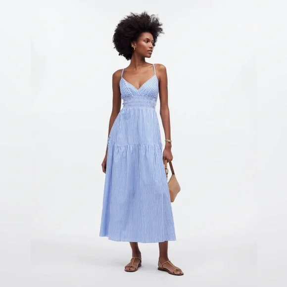 Madewell | Dresses | Madewell Nwt Empire Waist Tiered Maxi Dress Size 4 In Blue White Stripe | Poshmark Madewell | Dresses | Madewell Nwt Empire Waist Tiered Maxi Dress Size 4 In Blue White Stripe | Poshmark
